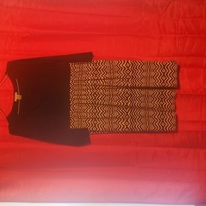 BLACK/White Print Dress